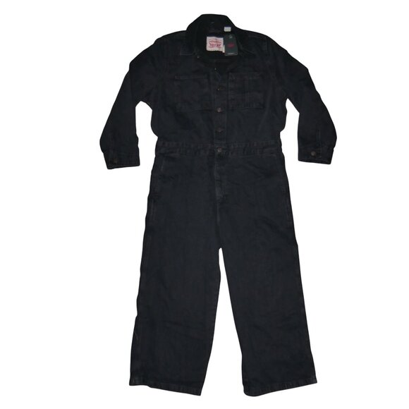 Free People x Levi's Womens Size XL Long Sleeve Denim Coveralls Black Wash NWT - Picture 6 of 15